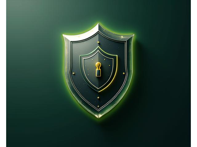 Abstract metallic shield representing robust data security.